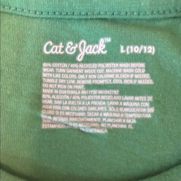 Cat & Jack Green and Yellow Short Sleeve Tee Size 10-12 Boy NWT - Picture 3 of 5